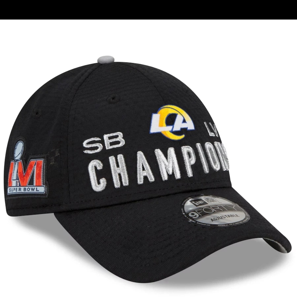 L.A RAMS New Era Black Super Bowl Champions Snapback Hat BRAND NEW